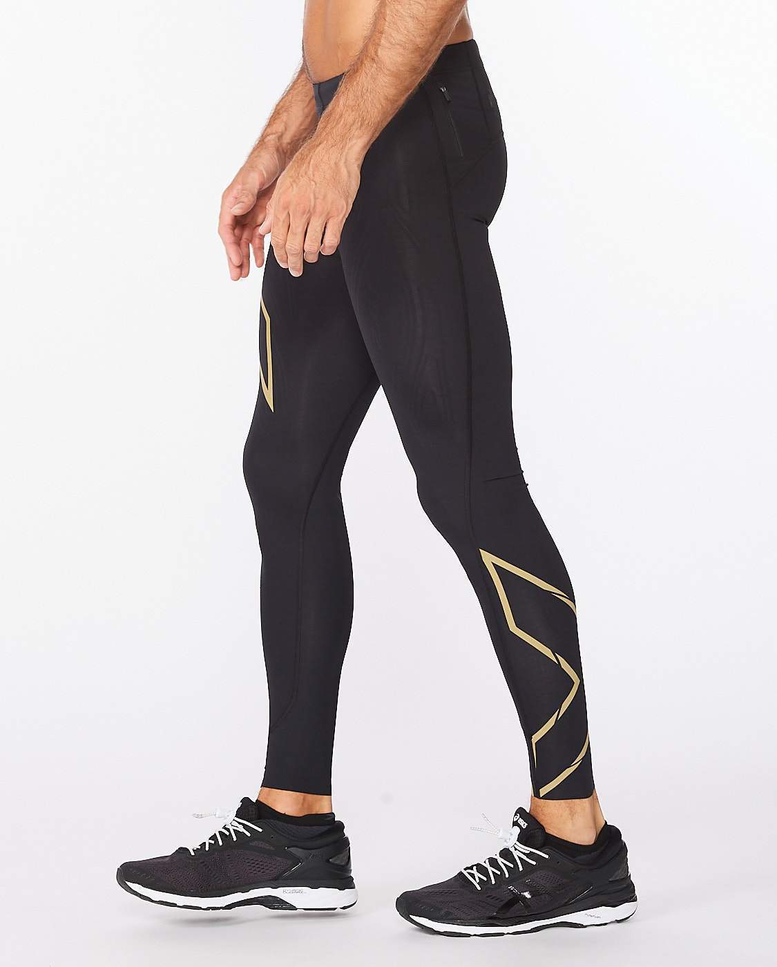 2XU Men's Light Speed Compression Tight Black/Gold Reflective MA5305B